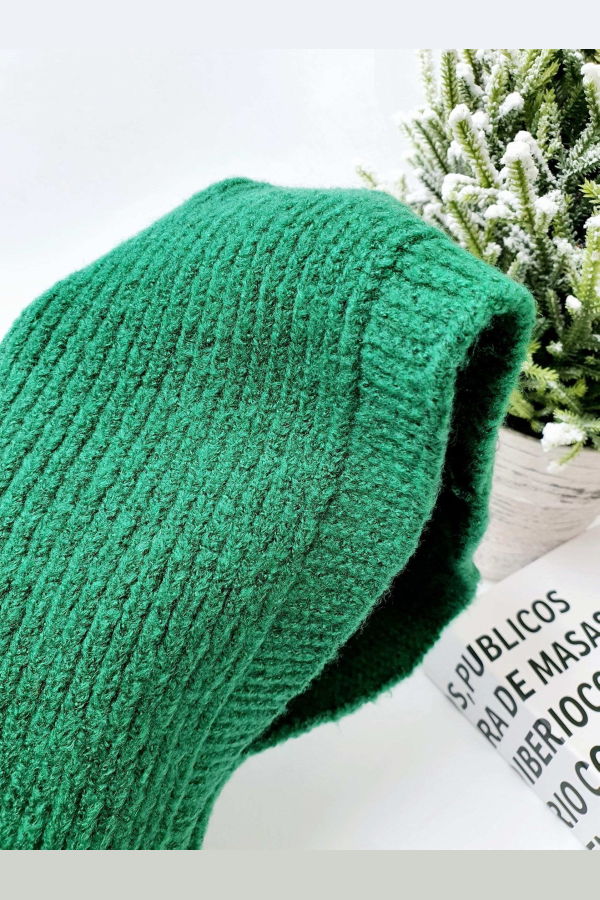Comfortarians Green Alpaca Balaclava Hat