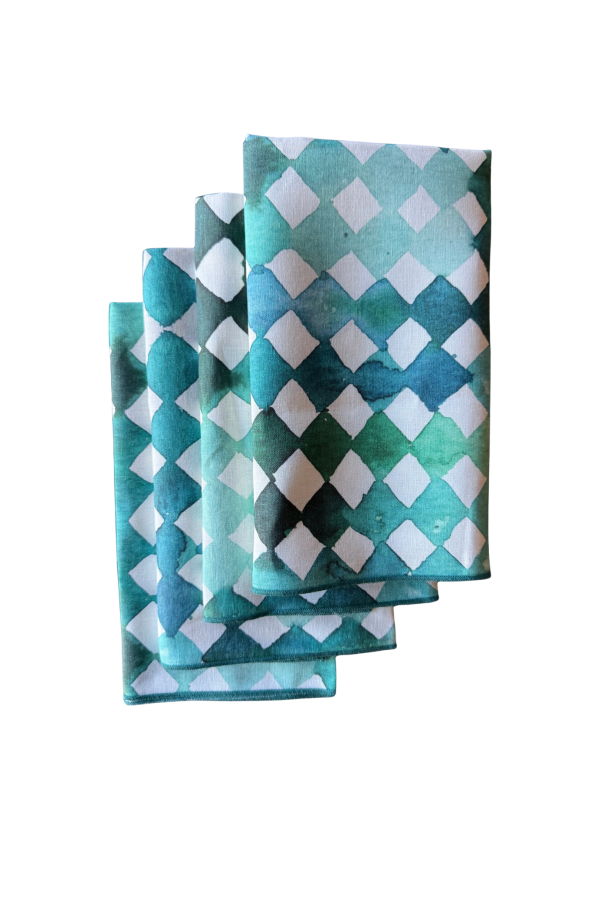 Goldie Home Blue Diamond Napkins Set of 4