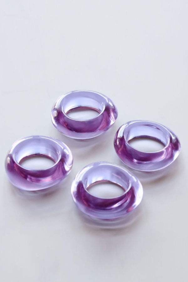 Goldie Home Lavender Napkin Rings, Set of 4