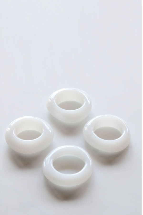 Goldie Home S/4 Pearl White Napkin Rings