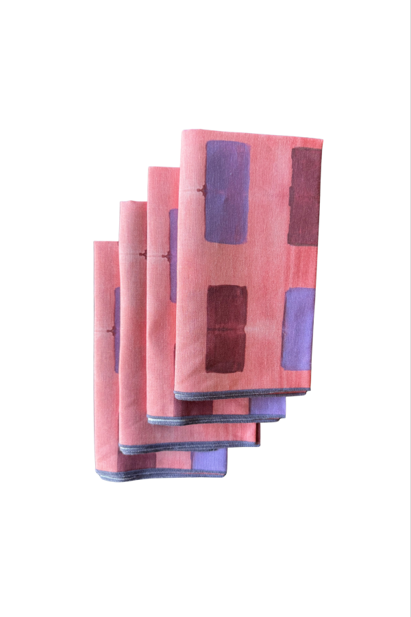 Goldie Home Set of 4 Pink Tapestry Napkins