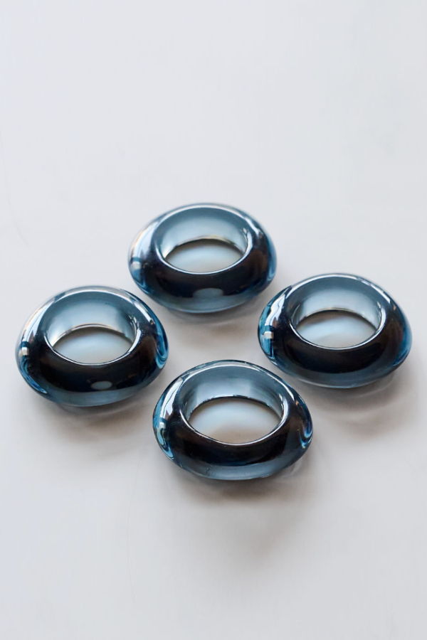 Goldie Home Slate Grey Napkin Rings Set of 4