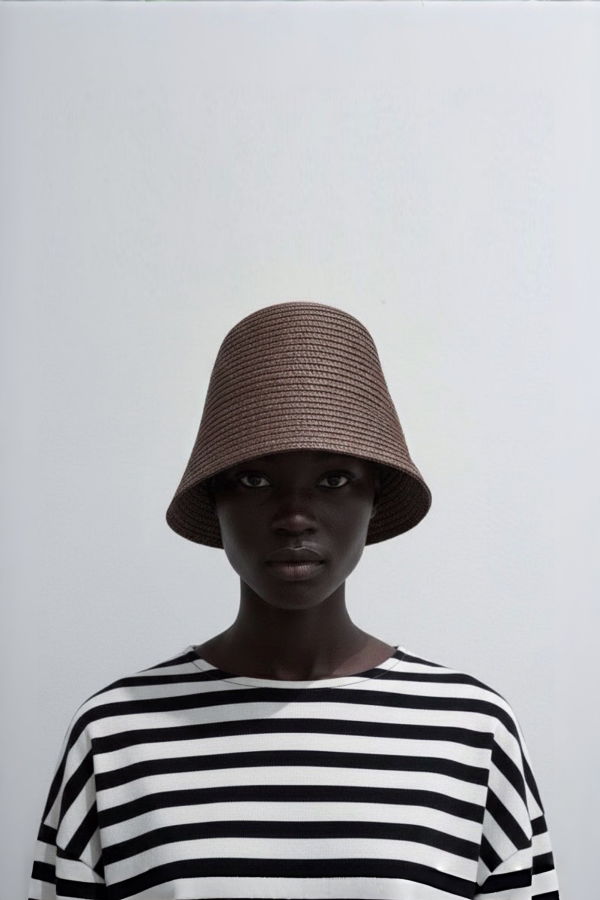 London Atelier Byproduct Woven Straw Lamp Bucket Hat