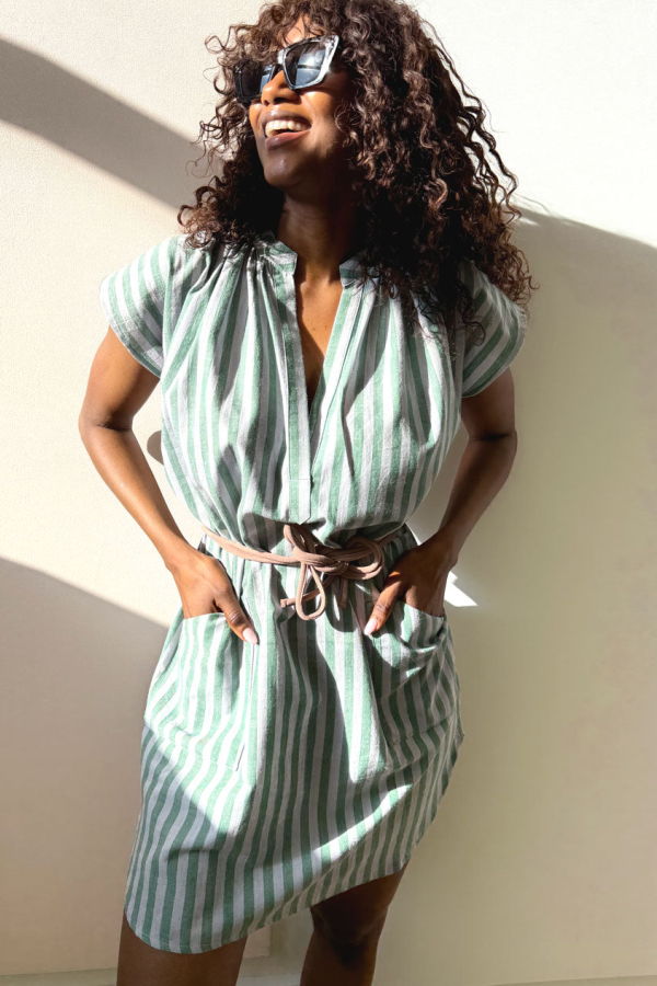 Two Pocket Tunic - Lavender/Green