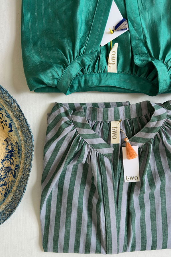 Two Pocket Tunic - Lavender/Green