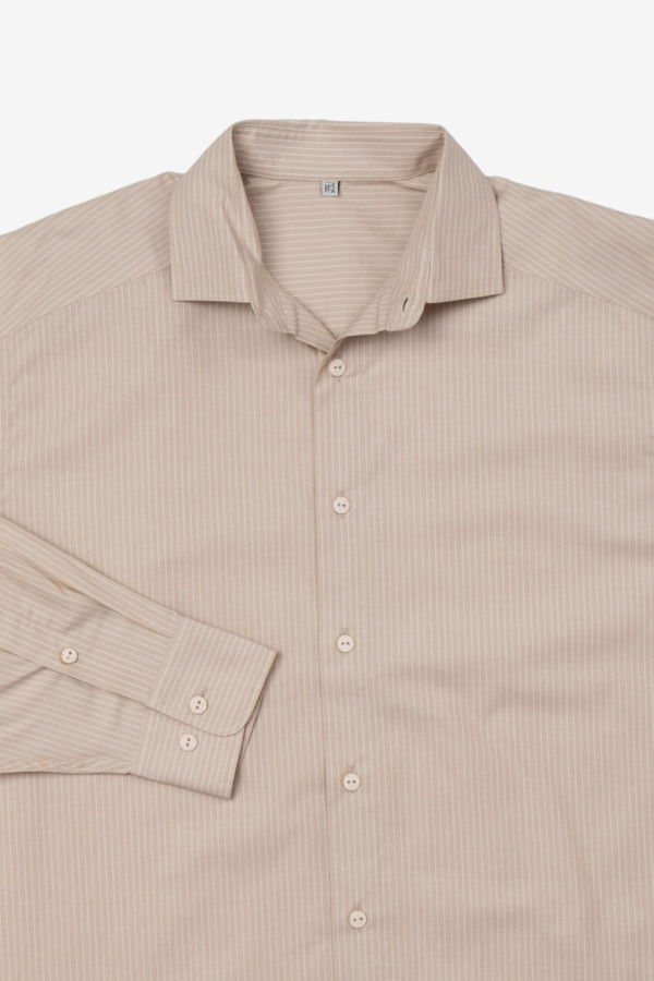 Baserange Claude Shirt - Brown Stripe
