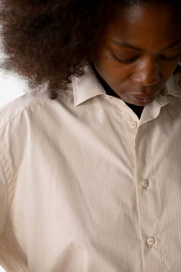 Baserange Claude Shirt - Brown Stripe