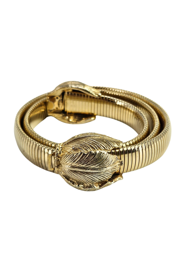 Madison Beverly Hills Vintage Snake Chain Tulip Belt - Gold