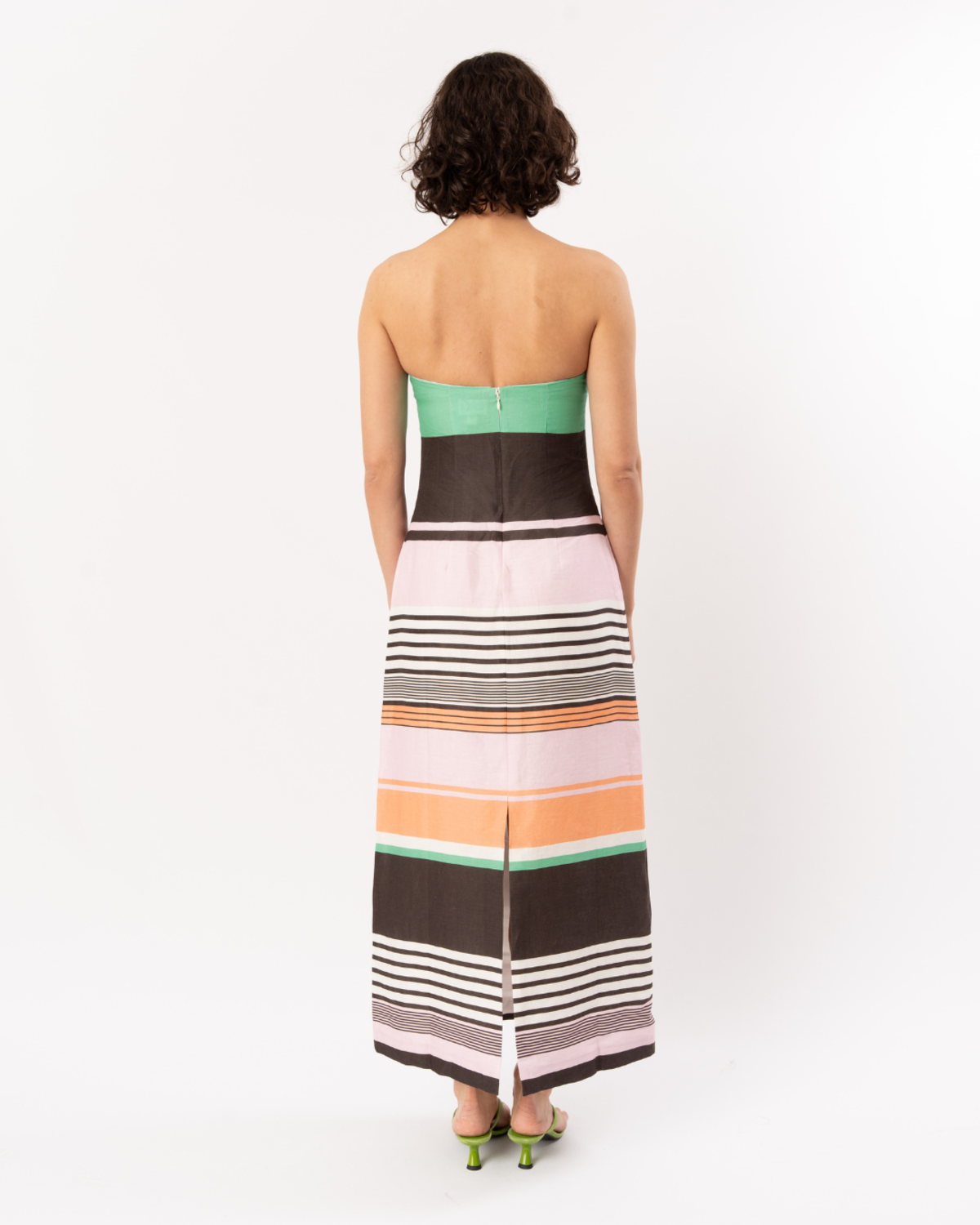 ROAME Frieda Strapless Midi Dress - Tango Stripe - Image 7 of 7