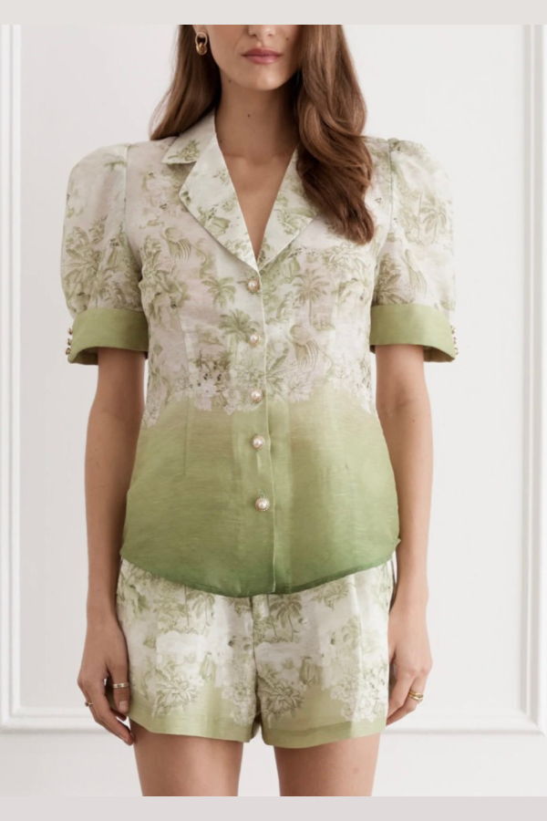 AQUA BLU Jolene Short Sleeve Shirt - Faisane