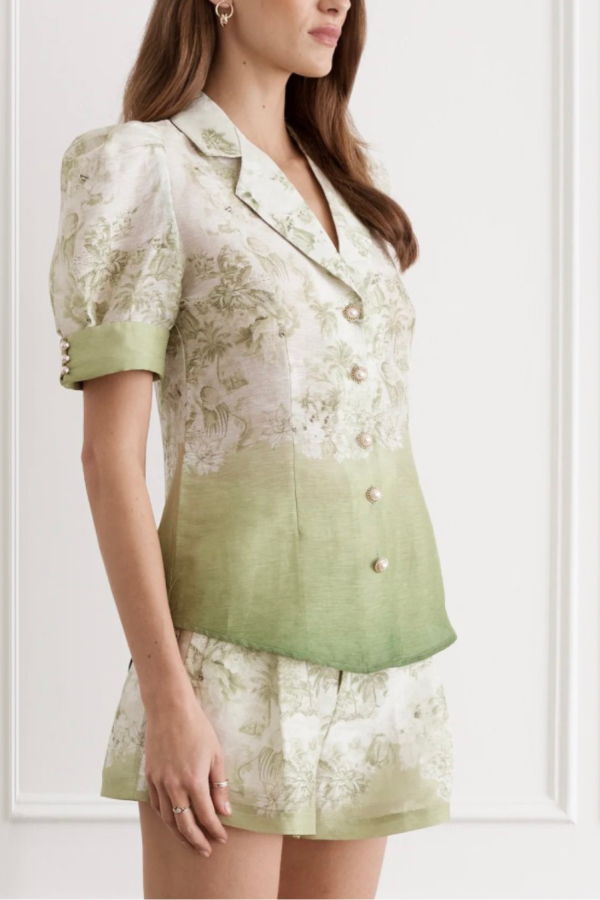 AQUA BLU Jolene Short Sleeve Shirt - Faisane