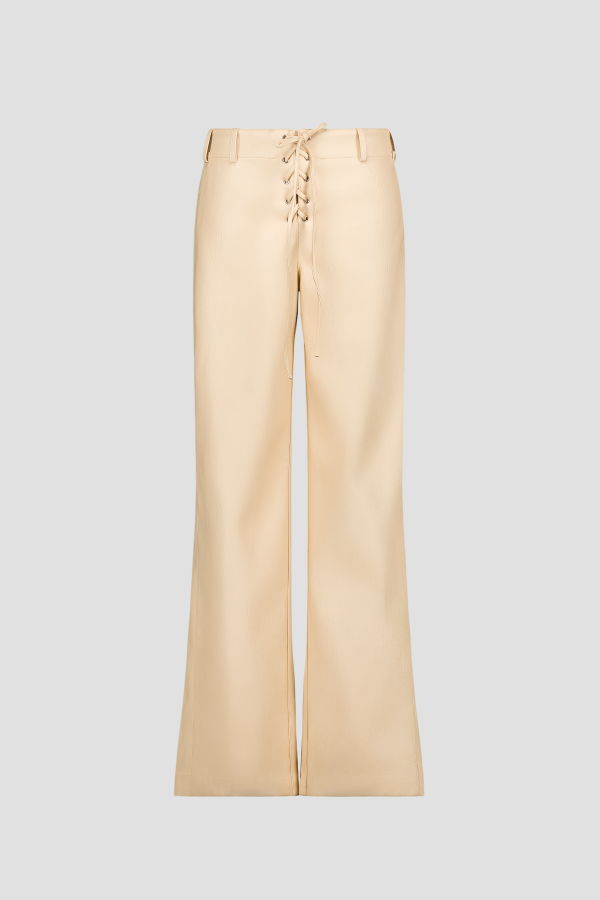 SAEMDI Cross-Cord PU Trousers