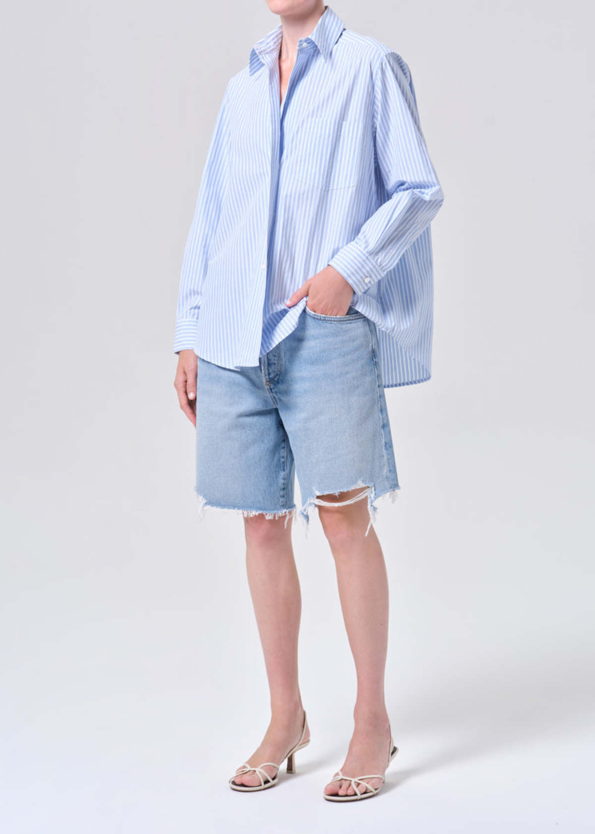 AGOLDE Aris Shirt in Banks Stripe - Image 3 of 8