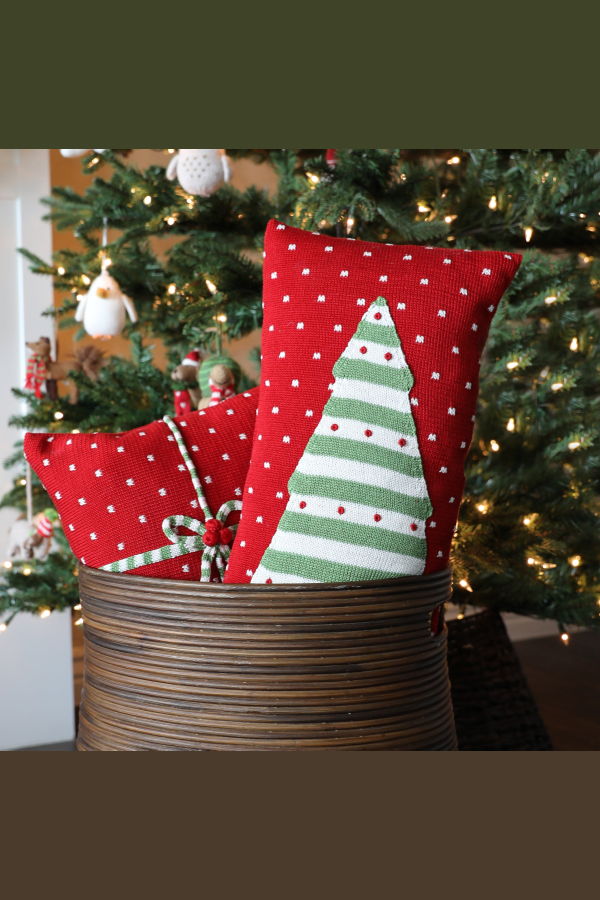 Melange Collection Striped Tree Lumbar Pillow