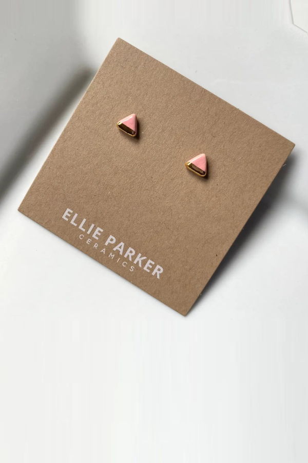 ELLIE PARKER CERAMICS Boucles d'Oreille Triangle en Céramique Earrings