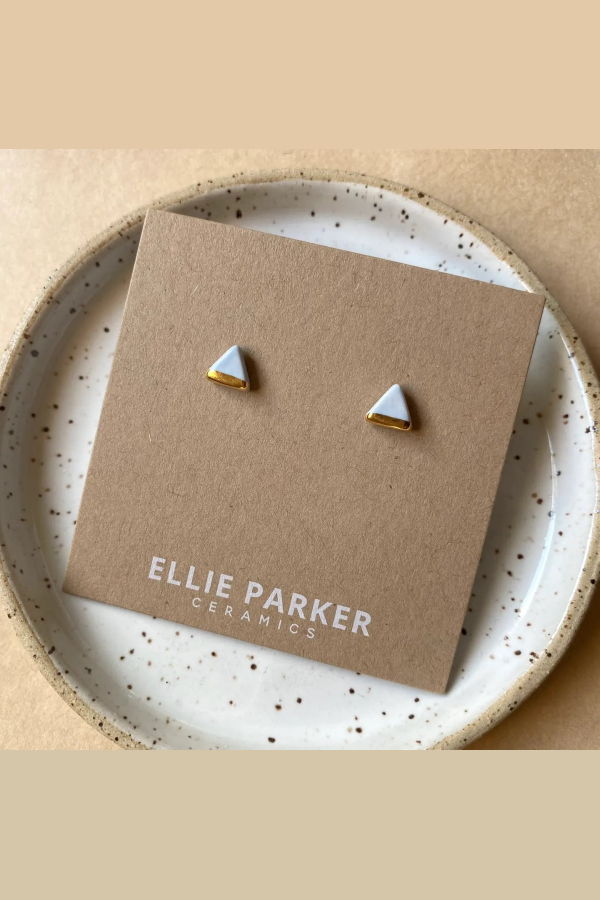 ELLIE PARKER CERAMICS Boucles d'Oreille Triangle en Céramique Earrings