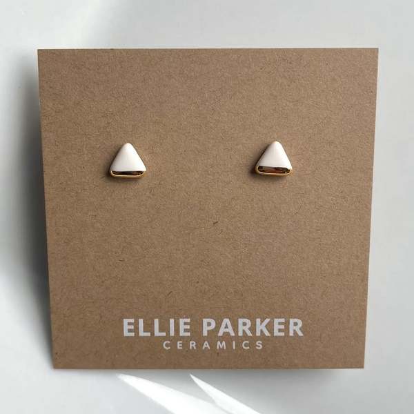 ELLIE PARKER CERAMICS Boucles d'Oreille Triangle en Cramique Earrings