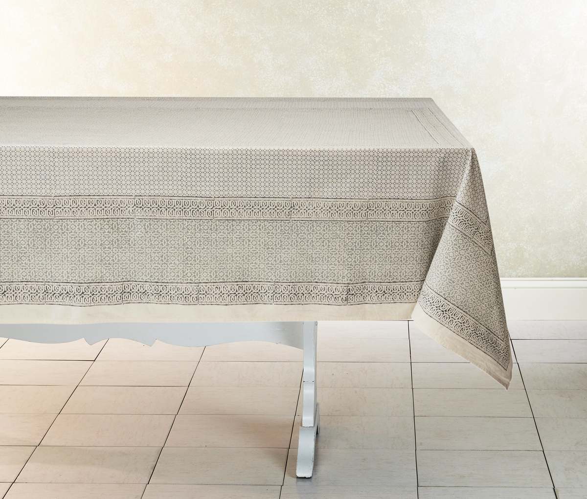 Sustainable Threads Hand Block Printed Tablecloth - Image 10 of 15