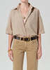 Citizens of Humanity Frances Cropped Cape Button-Up Shirt - Thumbnail 1