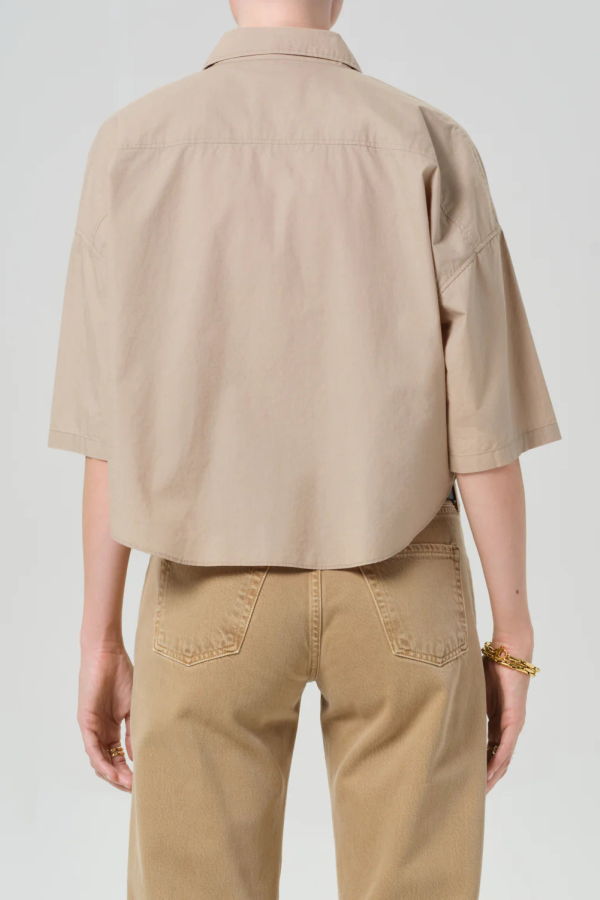 Citizens of Humanity Frances Cropped Cape Button-Up Shirt