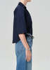 Citizens of Humanity Frances Cropped Cape Button Up Shirt - Navy - Thumbnail 3