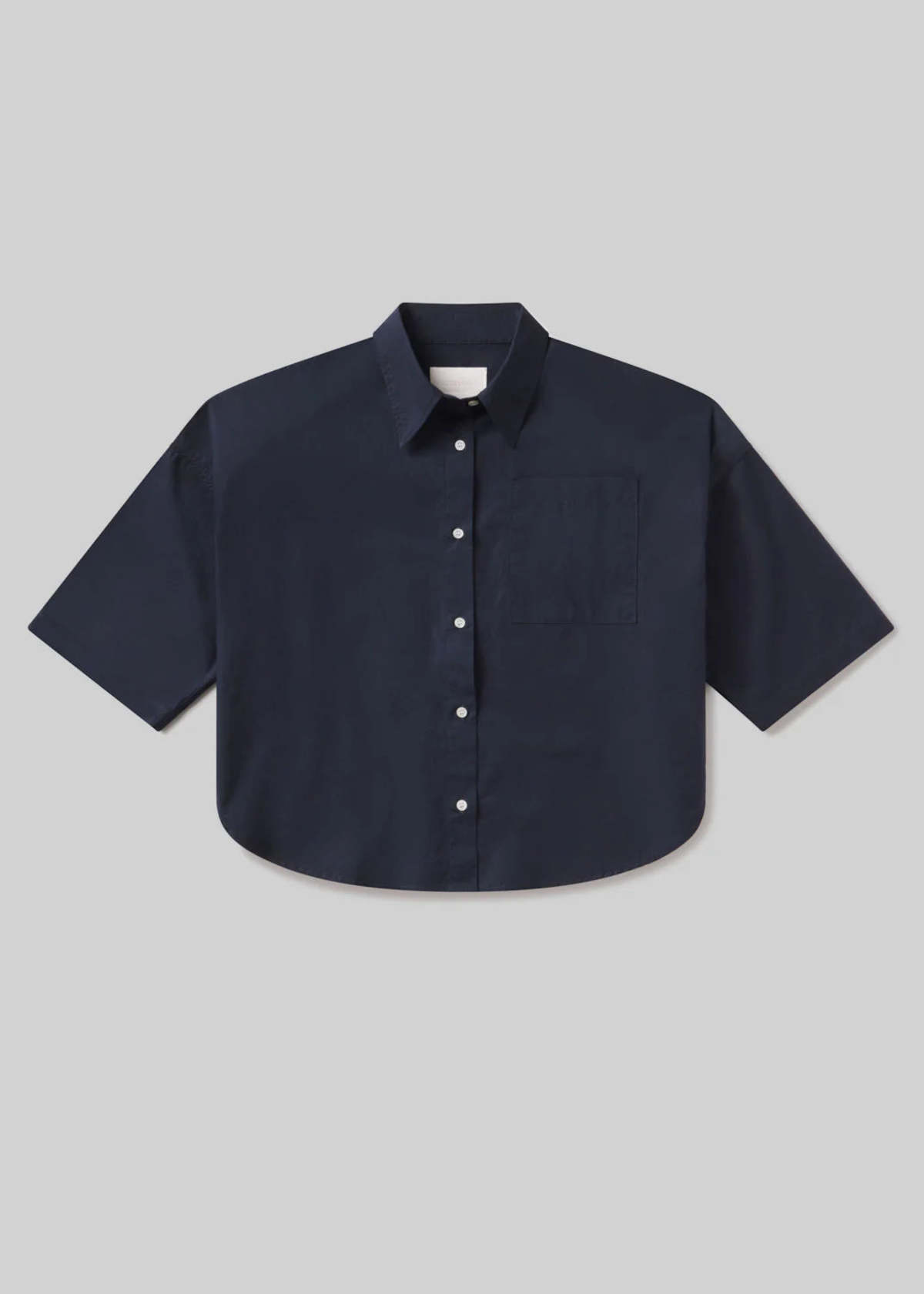 Citizens of Humanity Frances Cropped Cape Button Up Shirt - Navy - Image 6 of 6