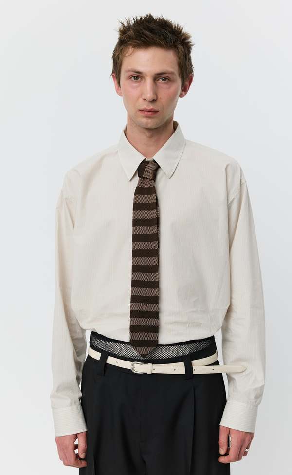mfpen Formal Tie - Brown Candy Stripe