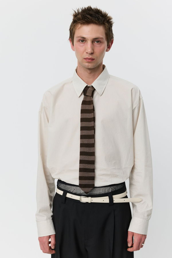 mfpen Formal Tie - Brown Candy Stripe