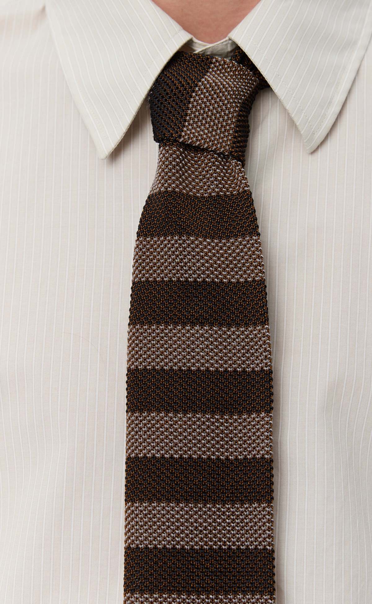 mfpen Formal Tie - Brown Candy Stripe - Image 3 of 4