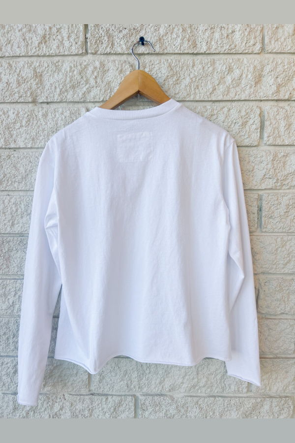 Frank & Eileen Peyton Crew Long Sleeve Tee - White