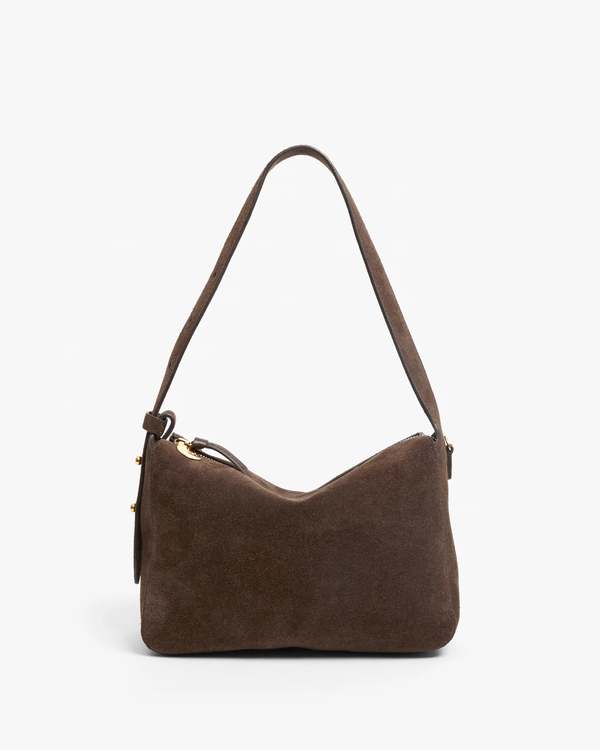 Clare V. Fleurine Shoulder Bag - Chocolate Suede