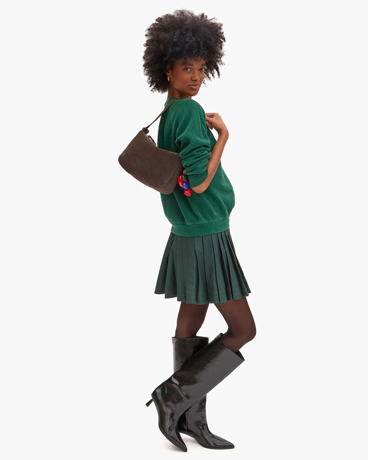 Clare V. Fleurine Shoulder Bag - Chocolate Suede - Image 2 of 4