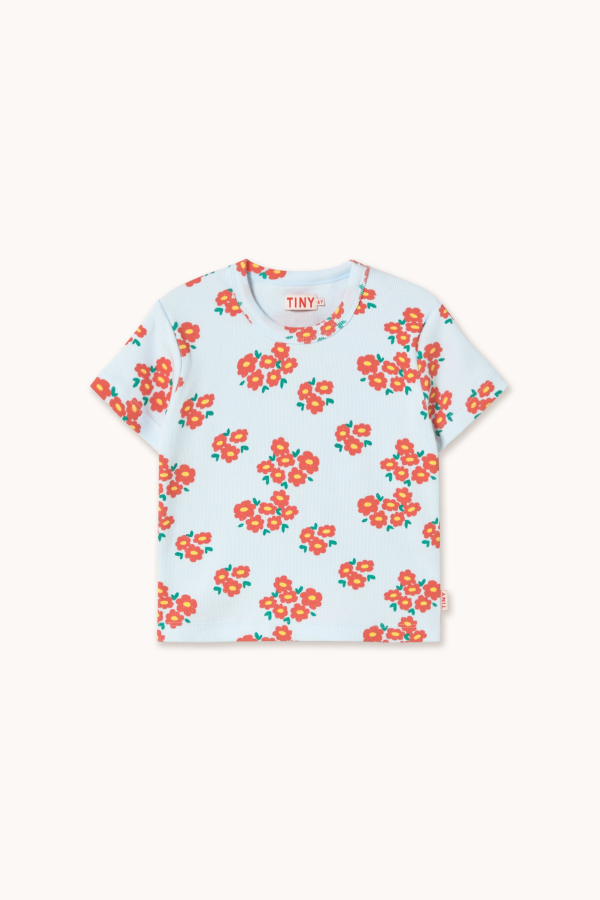 KIDS Tinycottons Blossoms Rib Tee Top