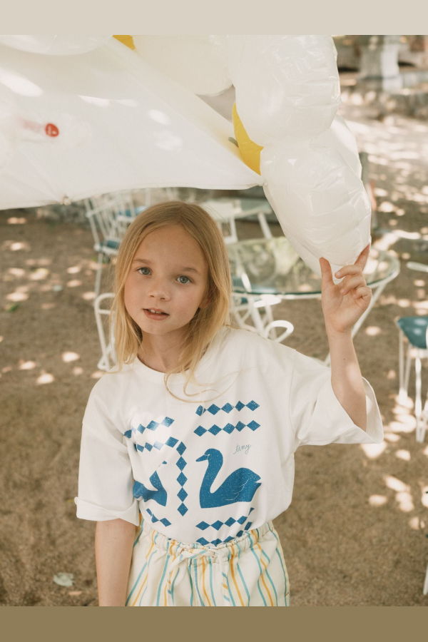 KIDS Tinycottons Swans Diamonds Graphic Tee
