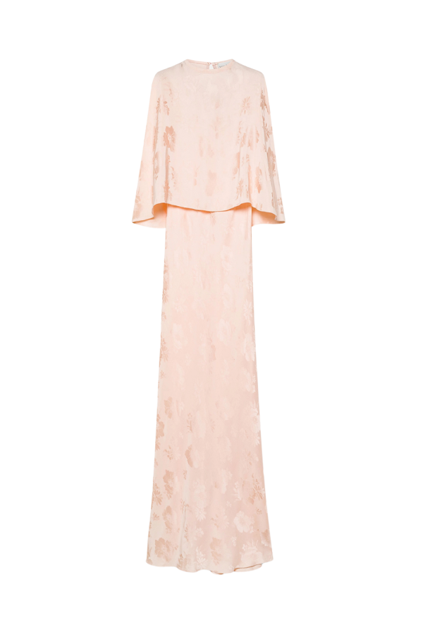 Forte Forte Bouquet Jacquard Bias Dress With Cape - Peonia