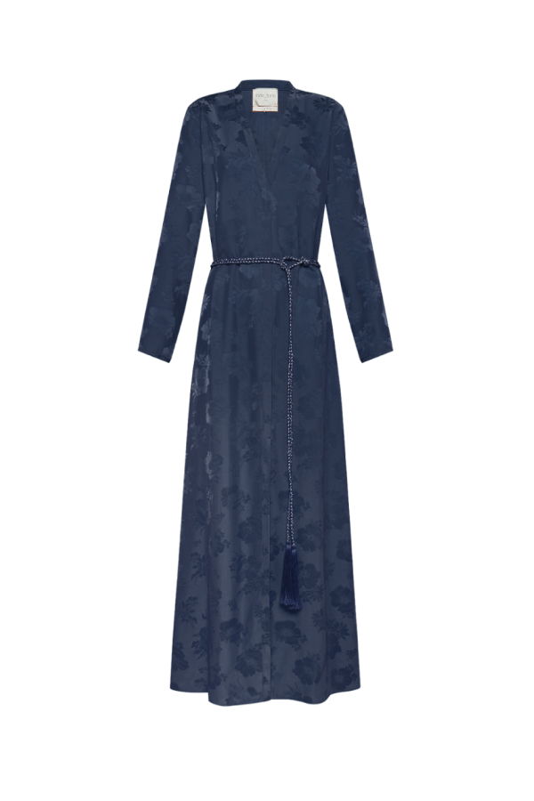 Forte Forte Bouquet Jacquard Long Sleeve Dress - Notte