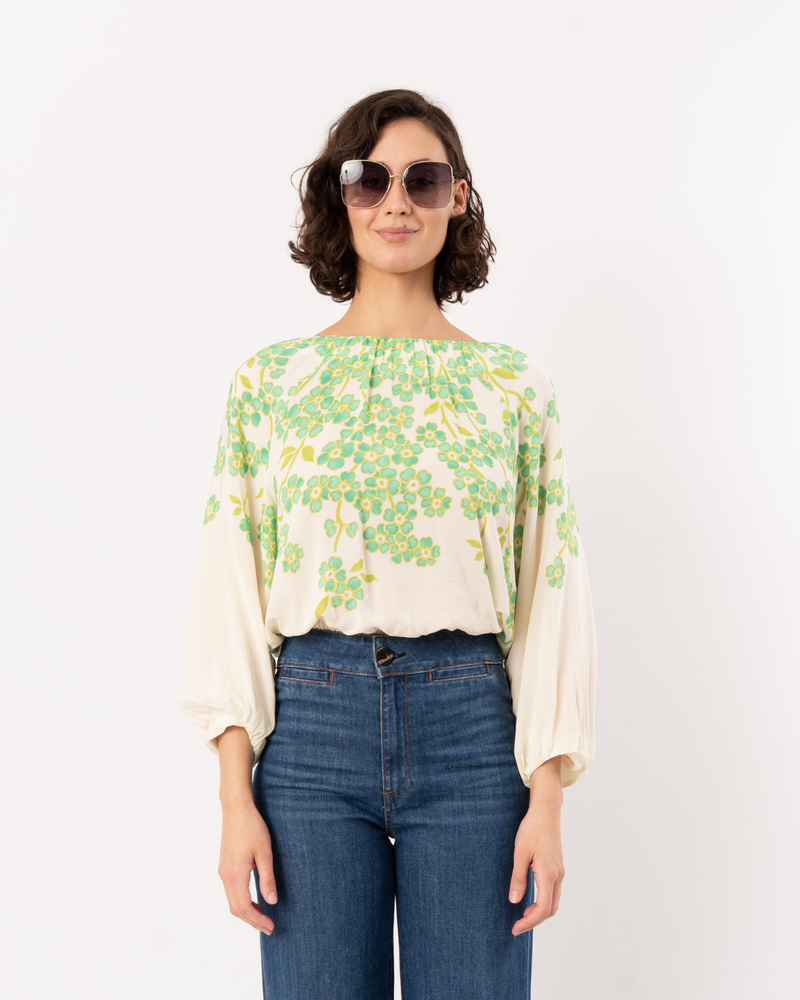 FINLEY Cameron Blouse - Natural/Lime Green