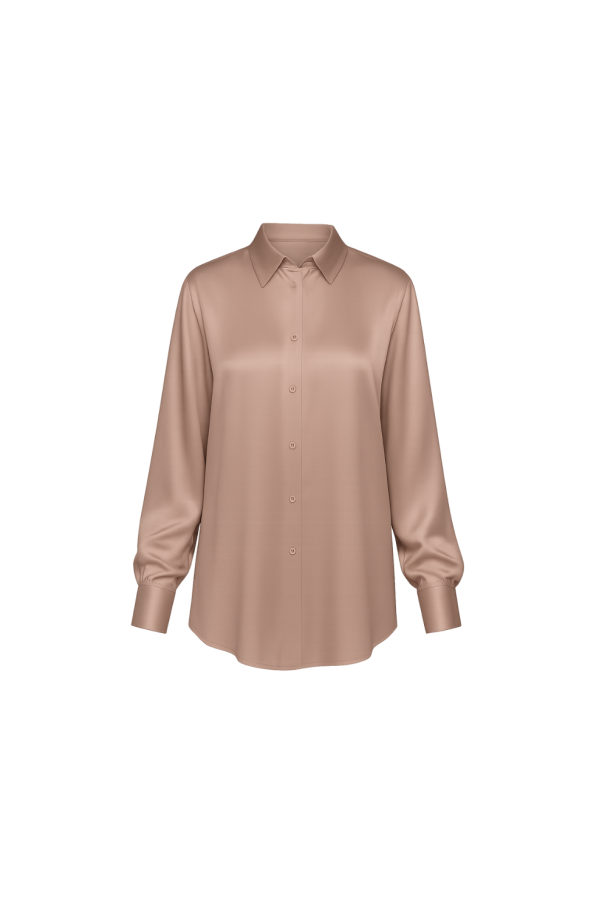 Forte Forte Matte Stretch Silk Satin Shirt - Noce