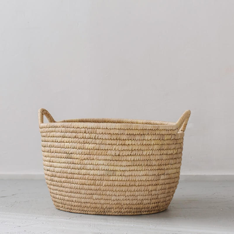 Will & Atlas Palm Leaf Low Oval Laundry Basket