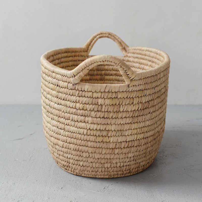 Will & Atlas Palm Leaf Low Oval Laundry Basket