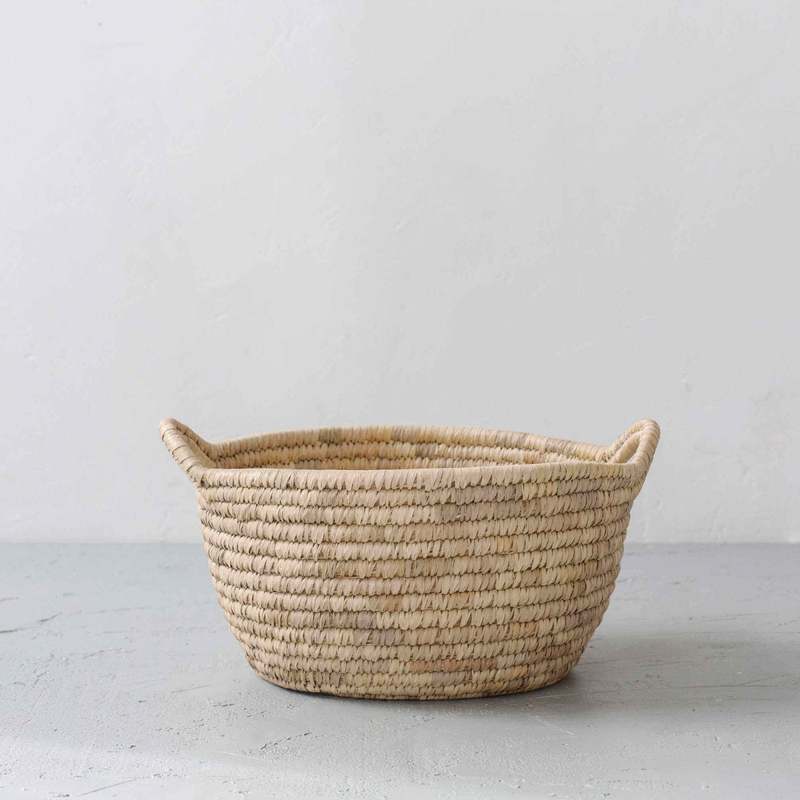 Will & Atlas Palm Leaf Low Oval Laundry Basket