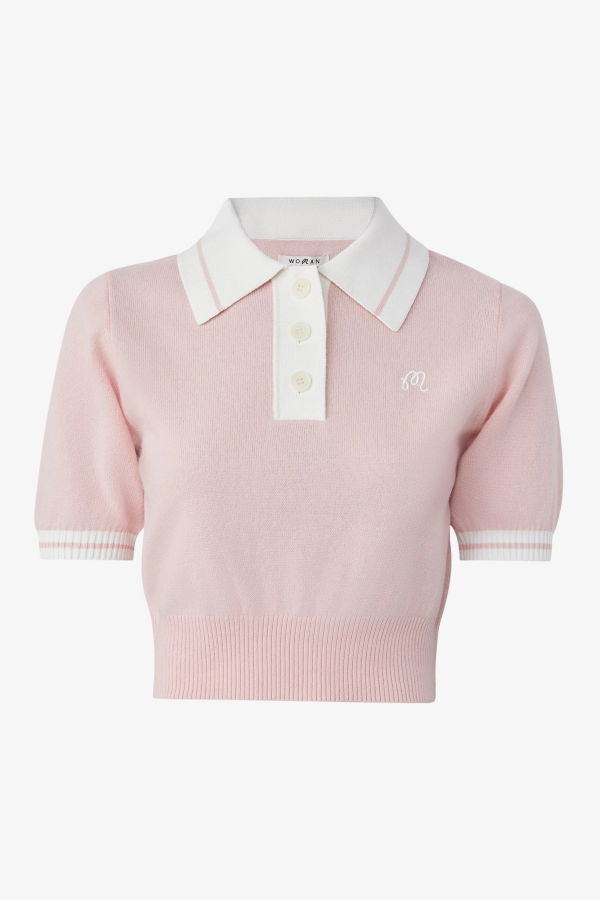 Malbon Mikayla Knit Polo Top - Dusty Rose