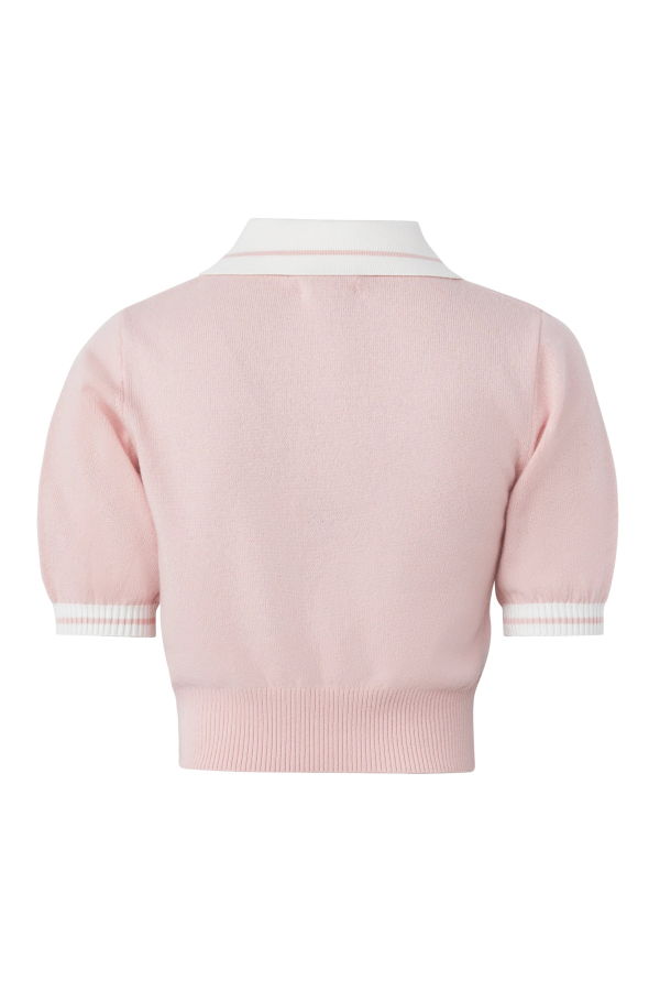 Malbon Mikayla Knit Polo Top - Dusty Rose