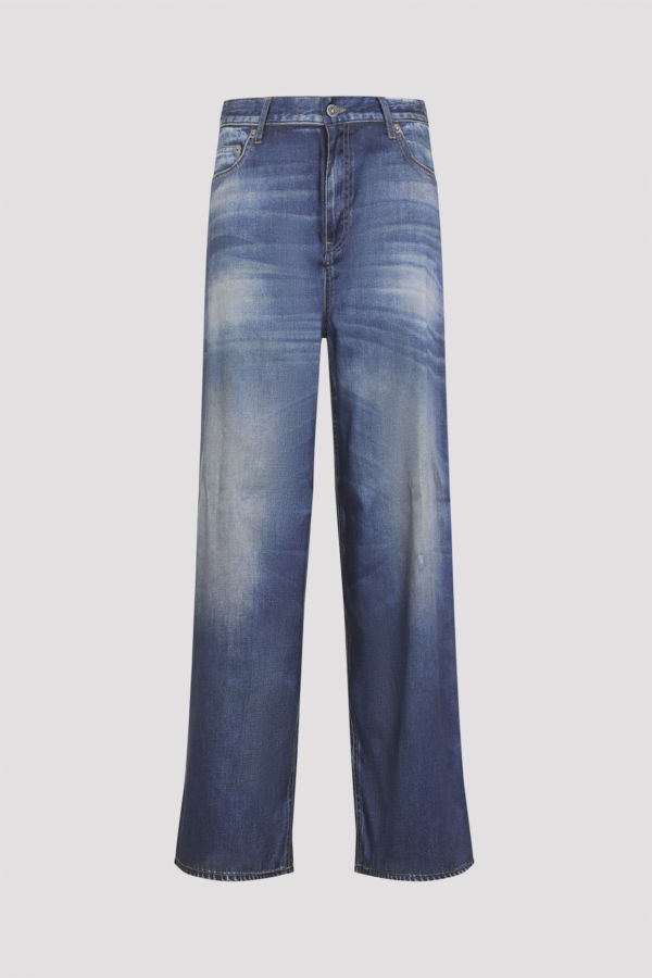 Golden Goose Boyfriend Peggy Pant Archive Denim Print Pants - Blue