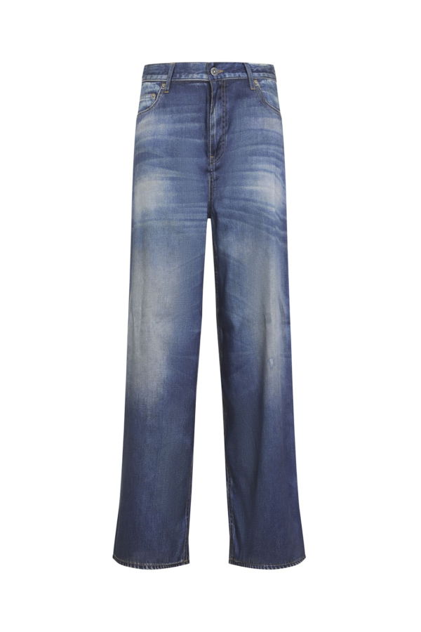Golden Goose Boyfriend Peggy Pant Archive Denim Print Pants - Blue