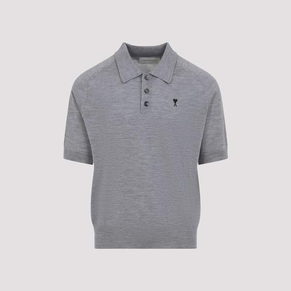 Ami Alexandre Mattiussi Contrasted ADC Polo Shirt - Gris Chine Noir