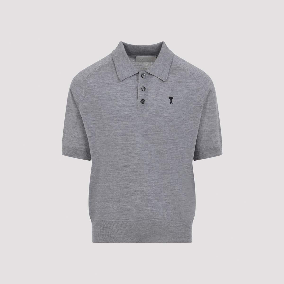 Ami Alexandre Mattiussi Contrasted ADC Polo Shirt - Gris Chine Noir - Image 1 of 5