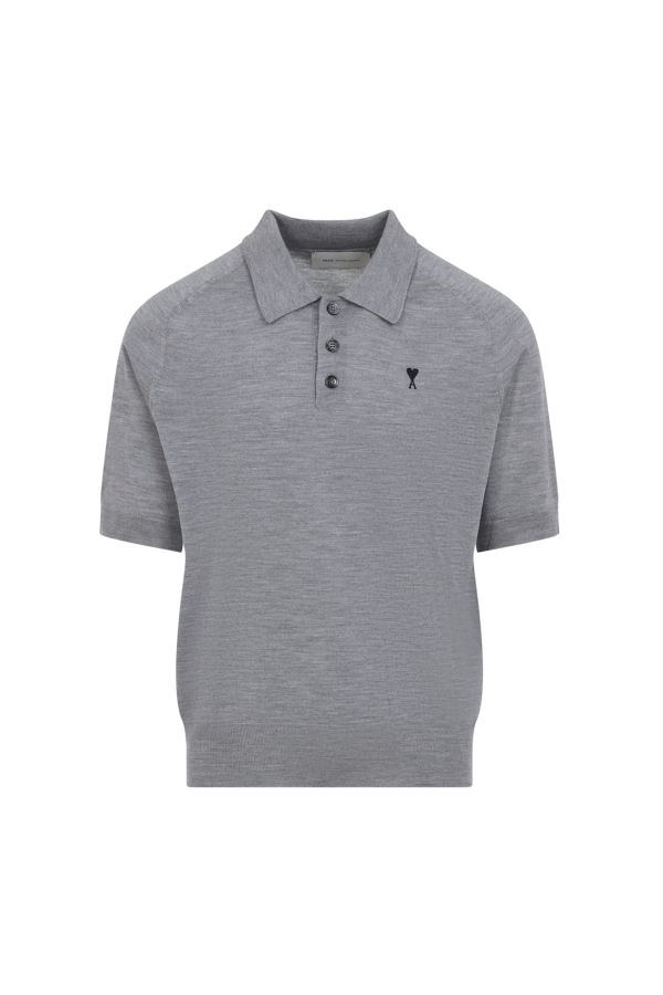 Ami Alexandre Mattiussi Contrasted ADC Polo Shirt - Gris Chine Noir