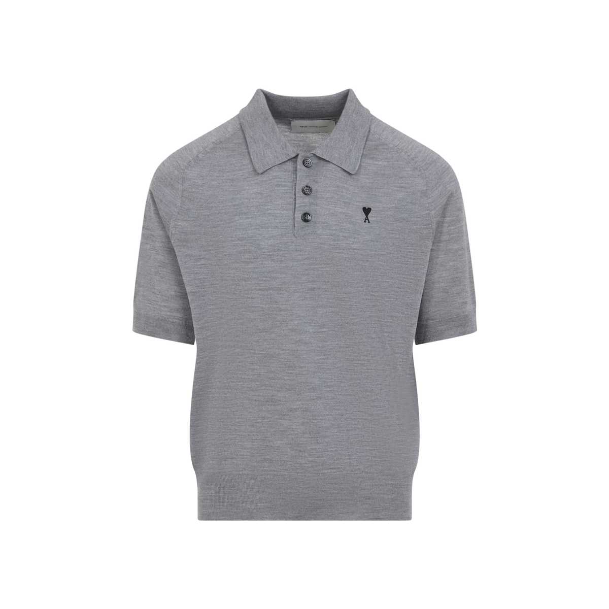 Ami Alexandre Mattiussi Contrasted ADC Polo Shirt - Gris Chine Noir - Image 2 of 5
