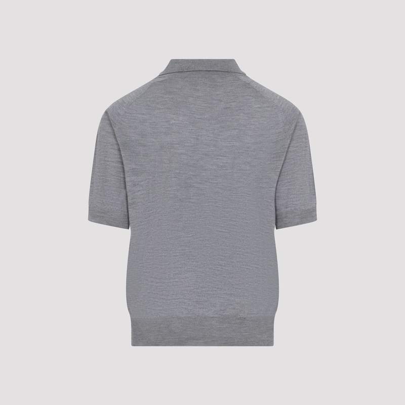 Ami Alexandre Mattiussi Contrasted ADC Polo Shirt - Gris Chine Noir